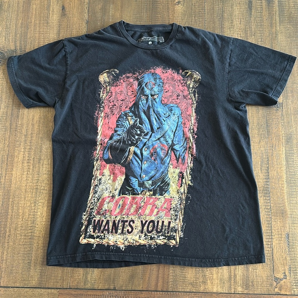 G.I. Joe Mens T-Shirt "Cobra Wants You" Distressed Shirt Size Large